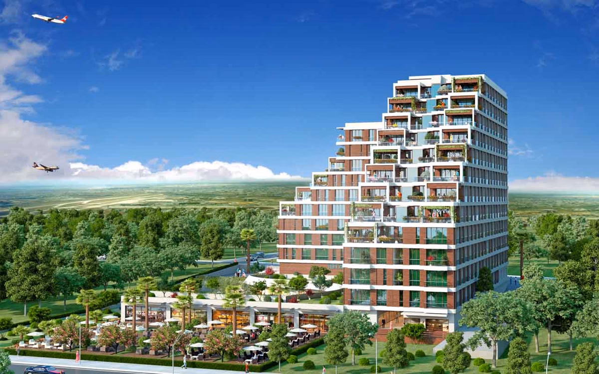 İstanbul Eser Residence dış cephe ve peyzajlı bahçe